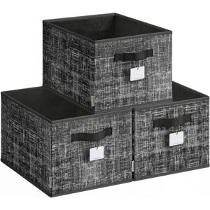 SONGMICS Storage Box Set - 3 Fabric Collapsible Baskets, 30x20x15 cm SONGMICS Storage Box Set - 3 Fabric Collapsible Baskets, 30x20x15 cm