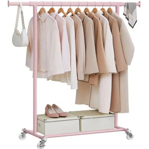 SONGMICS Pink Clothes Rack on Wheels - Heavy Duty, Extendable, Portable SONGMICS Pink Clothes Rack on Wheels - Heavy Duty, Extendable, Portable