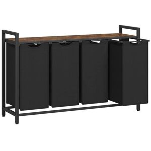 Vasagle Wäschekorb - 140L Rechteck Stoff Stahl Schwarz Braun Vasagle Wäschekorb - 140L Rechteck Stoff Stahl Schwarz Braun