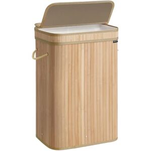 SONGMICS Bamboo Laundry Hamper - Handles, 100 L, Natural Beige SONGMICS Bamboo Laundry Hamper - Handles, 100 L, Natural Beige