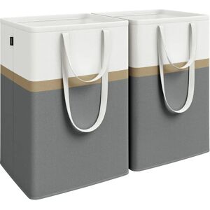 SONGMICS Slate Grey Laundry Hampers Set of 2 - Laundry Basket SONGMICS Slate Grey Laundry Hampers Set of 2 - Laundry Basket