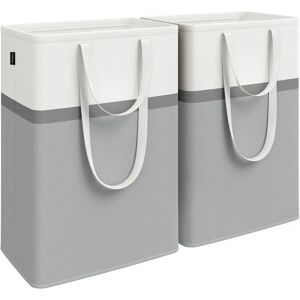 SONGMICS Dove Grey 75 L Laundry Hampers Set of 2 SONGMICS Dove Grey 75 L Laundry Hampers Set of 2