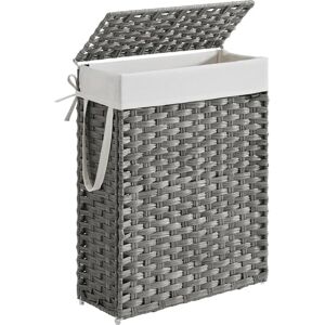 SONGMICS Panier à Linge - Rotin synthétique pliable, 55L, Gris - Publicité SONGMICS Panier à Linge - Rotin synthétique pliable, 55L, Gris - Publicité