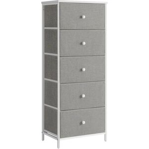 SONGMICS Light Grey and White Tall Slim Chest of Drawers - Chest of Drawers SONGMICS Light Grey and White Tall Slim Chest of Drawers - Chest of Drawers