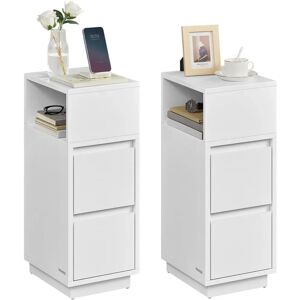 VASAGLE Cloud White Narrow Bedside Table with 2 Drawers - Bedside Table VASAGLE Cloud White Narrow Bedside Table with 2 Drawers - Bedside Table