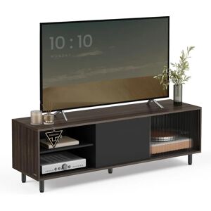 VASAGLE TV Stand - Modern 60 Inch TV Unit Ash Brown Black VASAGLE TV Stand - Modern 60 Inch TV Unit Ash Brown Black