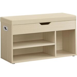 VASAGLE Schuhbank mit gepolsterter Sitzfläche - Naturbeige - 3 Fächer VASAGLE Schuhbank mit gepolsterter Sitzfläche - Naturbeige - 3 Fächer