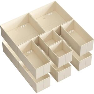 SONGMICS Drawer Organizer - Foldable, Linenette, Sand Beige SONGMICS Drawer Organizer - Foldable, Linenette, Sand Beige