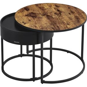 VASAGLE Set of 2 Round Side Tables - Modern Style with Hidden Storage VASAGLE Set of 2 Round Side Tables - Modern Style with Hidden Storage