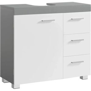 VASAGLE Bathroom Cabinet - White & Grey - 3 Drawers & 2 Compartments VASAGLE Bathroom Cabinet - White & Grey - 3 Drawers & 2 Compartments