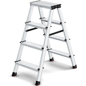 SONGMICS Aluminium Step Ladder - 4 Step Gray Black Support 150kg SONGMICS Aluminium Step Ladder - 4 Step Gray Black Support 150kg