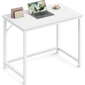 VASAGLE Compact White Steel Computer Desk - Small Office Table VASAGLE Compact White Steel Computer Desk - Small Office Table