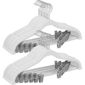 SONGMICS White Velvet Pants Hangers - Hangers SONGMICS White Velvet Pants Hangers - Hangers