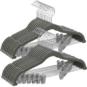 SONGMICS Grey Velvet Hangers with Adjustable Clips - Hangers SONGMICS Grey Velvet Hangers with Adjustable Clips - Hangers