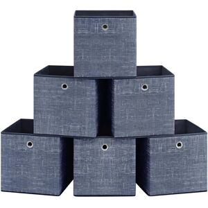 SONGMICS Storage Box Set - 6 Non-Woven Fabric, Misty Blue - Storage Box Set SONGMICS Storage Box Set - 6 Non-Woven Fabric, Misty Blue - Storage Box Set