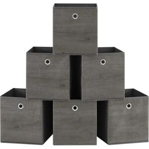 SONGMICS Misty Grey Storage Boxes - 6 Foldable Oxford Fabric Cubes SONGMICS Misty Grey Storage Boxes - 6 Foldable Oxford Fabric Cubes
