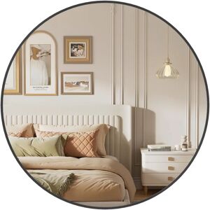 SONGMICS Black Round Wall Bathroom Mirror - 61cm Diameter SONGMICS Black Round Wall Bathroom Mirror - 61cm Diameter