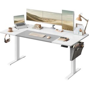Scrivania elettrica regolabile bianco e grigio - 72-120cm Scrivania elettrica regolabile bianco e grigio - 72-120cm