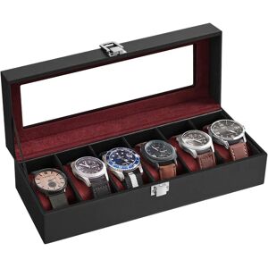 SONGMICS Watch Box with Glass Lid - 6 Slots, Black, Velvet SONGMICS Watch Box with Glass Lid - 6 Slots, Black, Velvet