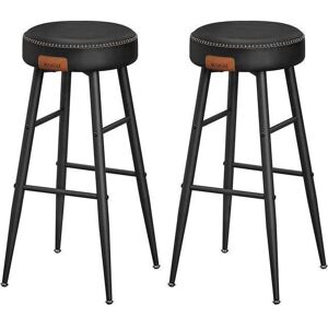 Tabourets de bar noirs en faux cuir VASAGLE - Bar Stool - Publicité Tabourets de bar noirs en faux cuir VASAGLE - Bar Stool - Publicité