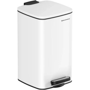 SONGMICS White Steel Pedal Bathroom Bin - Bathroom Bin SONGMICS White Steel Pedal Bathroom Bin - Bathroom Bin