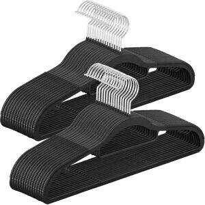SONGMICS Black Plastic Coat Hangers - Heavy-Duty, Non-Slip, 42cm SONGMICS Black Plastic Coat Hangers - Heavy-Duty, Non-Slip, 42cm
