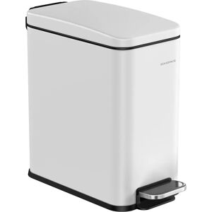 SONGMICS White Steel Slim Pedal Bathroom Bin - Bathroom SONGMICS White Steel Slim Pedal Bathroom Bin - Bathroom
