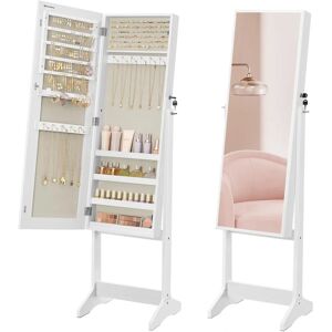 SONGMICS White + Beige Jewelry Armoire - Jewellery Cabinet SONGMICS White + Beige Jewelry Armoire - Jewellery Cabinet
