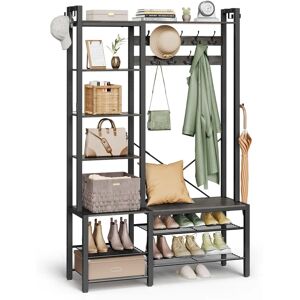 VASAGLE Hall Tree with Shoe Storage - Brown Vintage & Black VASAGLE Hall Tree with Shoe Storage - Brown Vintage & Black
