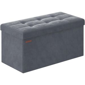 SONGMICS Aufbewahrungsbank aus Samt Grau - Stauraum, Hocker & Couchtisch SONGMICS Aufbewahrungsbank aus Samt Grau - Stauraum, Hocker & Couchtisch
