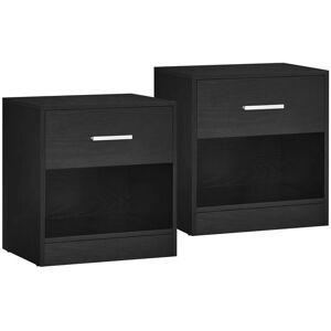 VASAGLE Nightstand - Set of 2 with Drawer & Shelf - Black VASAGLE Nightstand - Set of 2 with Drawer & Shelf - Black