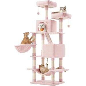 Feandrea Pink Tall Cat Tree with Scratching Posts - Cat Tree Feandrea Pink Tall Cat Tree with Scratching Posts - Cat Tree