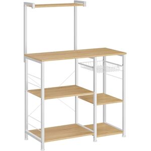 VASAGLE Kitchen Shelf with Hooks - Beige & White - Storage Rack VASAGLE Kitchen Shelf with Hooks - Beige & White - Storage Rack