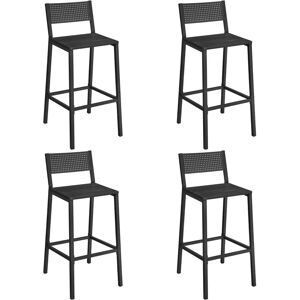 VASAGLE Charcoal Gray and Black Industrial Style Kitchen Bar Stools - Set of 2 VASAGLE Charcoal Gray and Black Industrial Style Kitchen Bar Stools - Set of 2