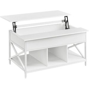 VASAGLE White Lift-Top Coffee Table with Hidden Storage - Coffee Table VASAGLE White Lift-Top Coffee Table with Hidden Storage - Coffee Table