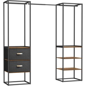 SONGMICS Kleiderständer - 2 Schubladen, 4 Ablagen, Vintagebraun SONGMICS Kleiderständer - 2 Schubladen, 4 Ablagen, Vintagebraun