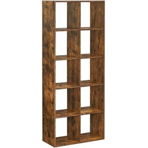 VASAGLE LBC168K01 - Bookcase - Rustic Brown - 10 Compartments VASAGLE LBC168K01 - Bookcase - Rustic Brown - 10 Compartments
