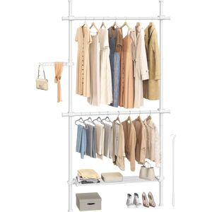SONGMICS White Adjustable Floor-to-Ceiling Clothes Rack - 3 Levels SONGMICS White Adjustable Floor-to-Ceiling Clothes Rack - 3 Levels
