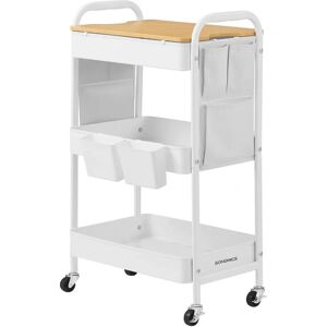 SONGMICS Carrello a 3 Ripiani con 2 Contenitori Pensili 6 Tasche Laterali - Storage Trolley SONGMICS Carrello a 3 Ripiani con 2 Contenitori Pensili 6 Tasche Laterali - Storage Trolley