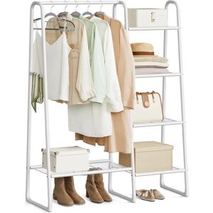 SONGMICS White Metal Clothing Rack with 5 Shelves - Clothing Rack SONGMICS White Metal Clothing Rack with 5 Shelves - Clothing Rack