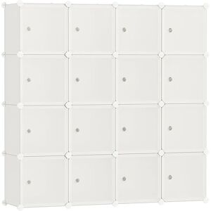 SONGMICS Cream White Plastic Cube Storage Organizer with Doors - Storage System SONGMICS Cream White Plastic Cube Storage Organizer with Doors - Storage System