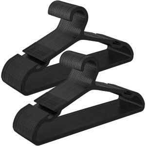 Perchas de Plástico Negras SONGMICS - Pack de 50 - 41,7cm - Ahorro de Espacio Perchas de Plástico Negras SONGMICS - Pack de 50 - 41,7cm - Ahorro de Espacio