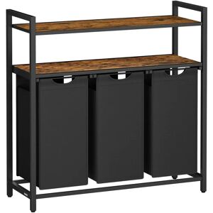 VASAGLE Laundry Basket - 40L Capacity - Rustic Brown & Black VASAGLE Laundry Basket - 40L Capacity - Rustic Brown & Black