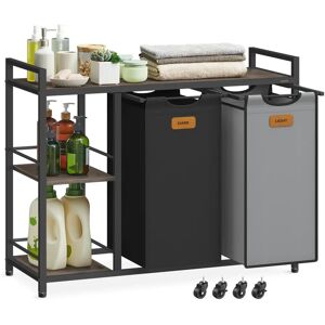 VASAGLE Laundry Basket 2 Compartments - Laundry Organizer with Wheels VASAGLE Laundry Basket 2 Compartments - Laundry Organizer with Wheels