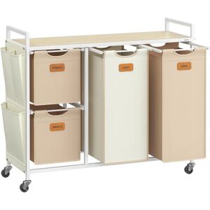 VASAGLE Laundry Hamper - 150L, 4 Compartments, Rolling, Labels VASAGLE Laundry Hamper - 150L, 4 Compartments, Rolling, Labels