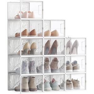 SONGMICS White & Transparent Foldable Shoe Boxes - Shoe Storage Set SONGMICS White & Transparent Foldable Shoe Boxes - Shoe Storage Set