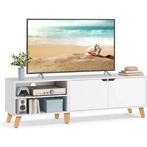 VASAGLE TV-Schrank 160 cm lang mit 2 Türen schneeweiß - TV-Möbel für 65 Zoll VASAGLE TV-Schrank 160 cm lang mit 2 Türen schneeweiß - TV-Möbel für 65 Zoll
