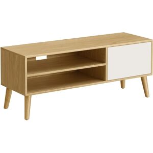 VASAGLE TV Stand Natural Oak + Cream White - TV Stand Cabinet VASAGLE TV Stand Natural Oak + Cream White - TV Stand Cabinet