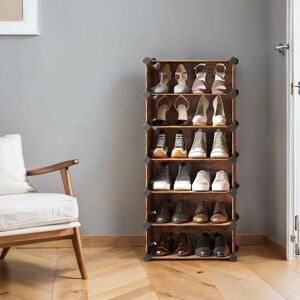 SONGMICS Shoe Rack - Vintage Brown - 10 Compartments - Modular Storage SONGMICS Shoe Rack - Vintage Brown - 10 Compartments - Modular Storage