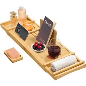 SONGMICS Bamboo Bathtub Tray Extensible 70-95.6cm - Bathroom Shelf SONGMICS Bamboo Bathtub Tray Extensible 70-95.6cm - Bathroom Shelf